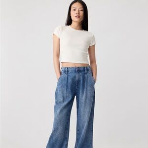 GAP High Rise Wide-leg Pleated Trousers